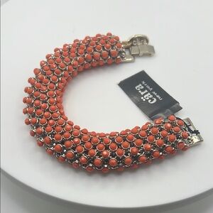 1346.‎ Cara New York Gold and Orange Fold over Closure Bracelet
